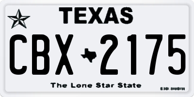 TX license plate CBX2175