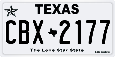 TX license plate CBX2177