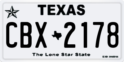 TX license plate CBX2178