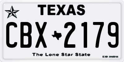 TX license plate CBX2179