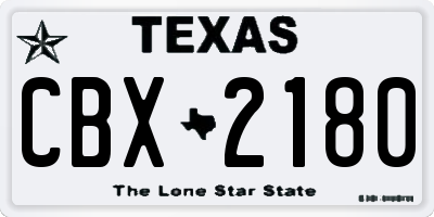 TX license plate CBX2180