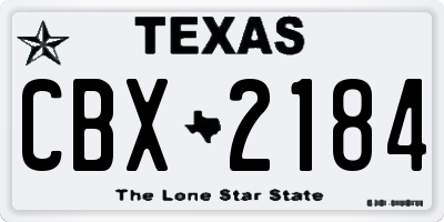 TX license plate CBX2184