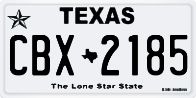 TX license plate CBX2185