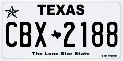 TX license plate CBX2188