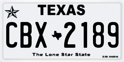 TX license plate CBX2189