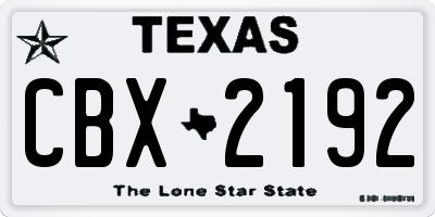 TX license plate CBX2192