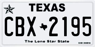 TX license plate CBX2195