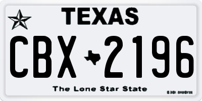 TX license plate CBX2196