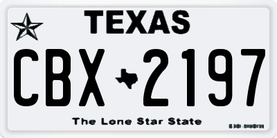 TX license plate CBX2197