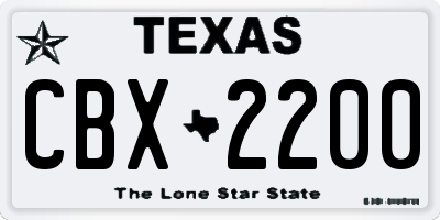 TX license plate CBX2200