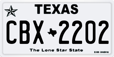 TX license plate CBX2202