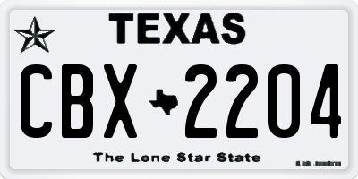 TX license plate CBX2204