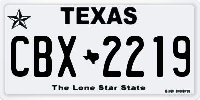 TX license plate CBX2219
