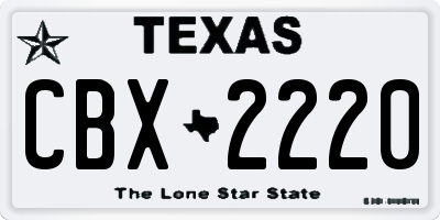 TX license plate CBX2220