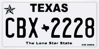 TX license plate CBX2228