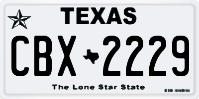 TX license plate CBX2229