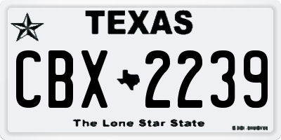 TX license plate CBX2239