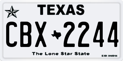 TX license plate CBX2244