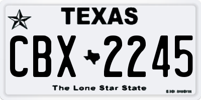 TX license plate CBX2245