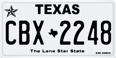 TX license plate CBX2248