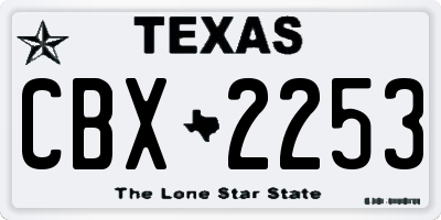 TX license plate CBX2253