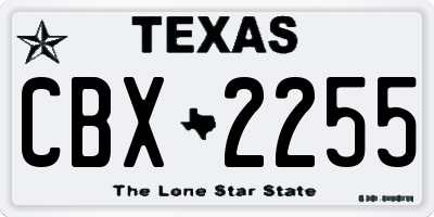 TX license plate CBX2255