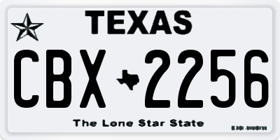 TX license plate CBX2256