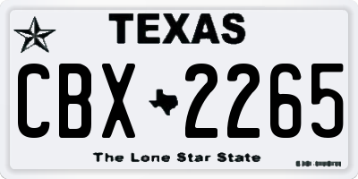 TX license plate CBX2265