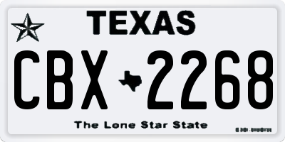 TX license plate CBX2268