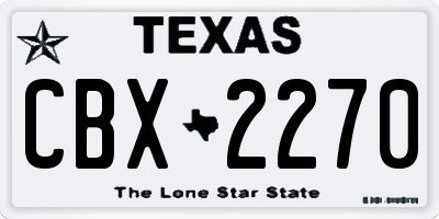 TX license plate CBX2270