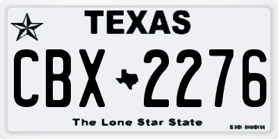 TX license plate CBX2276