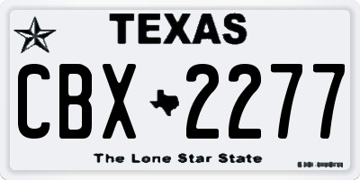 TX license plate CBX2277