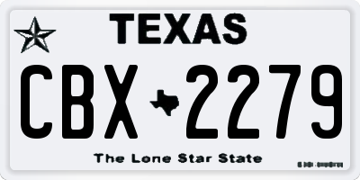 TX license plate CBX2279