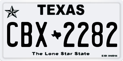 TX license plate CBX2282