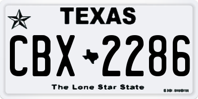 TX license plate CBX2286
