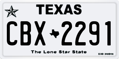 TX license plate CBX2291