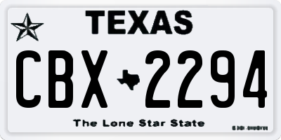 TX license plate CBX2294