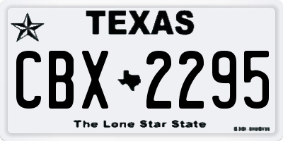 TX license plate CBX2295