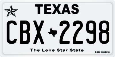 TX license plate CBX2298