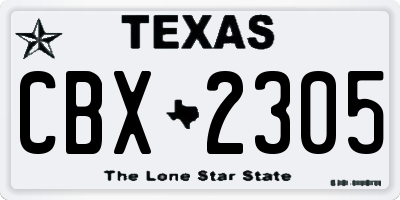 TX license plate CBX2305