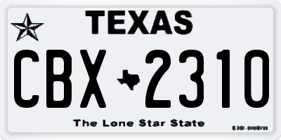 TX license plate CBX2310