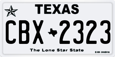 TX license plate CBX2323