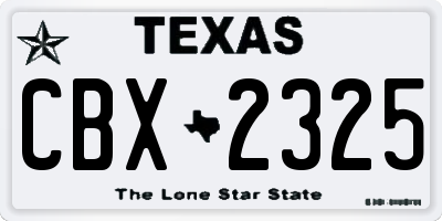 TX license plate CBX2325