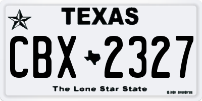 TX license plate CBX2327
