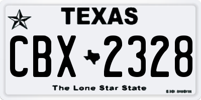 TX license plate CBX2328