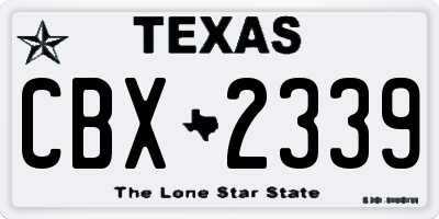 TX license plate CBX2339
