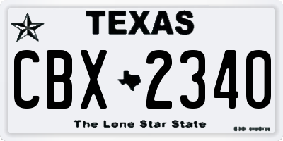 TX license plate CBX2340