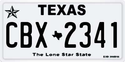 TX license plate CBX2341