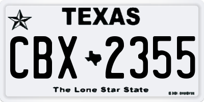 TX license plate CBX2355