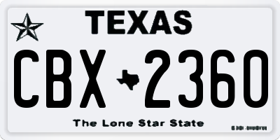 TX license plate CBX2360